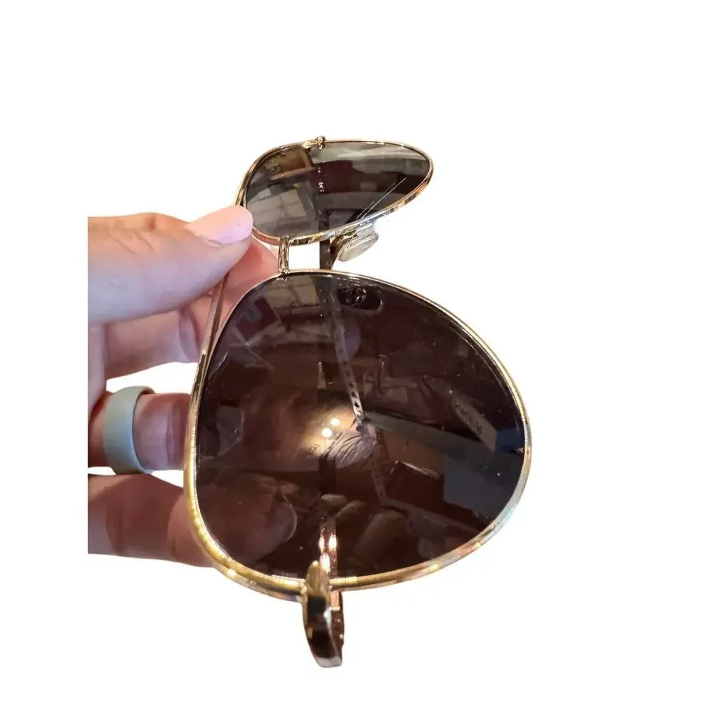 FRYE aviator sunglasses, Gold Frame an Tortoise, with bag, FRY-FA-017 NEW